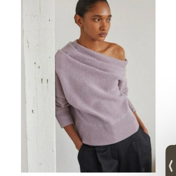 NAADAM Sweaters - $375 NAADAM Lilac Off-Shoulder Sweater